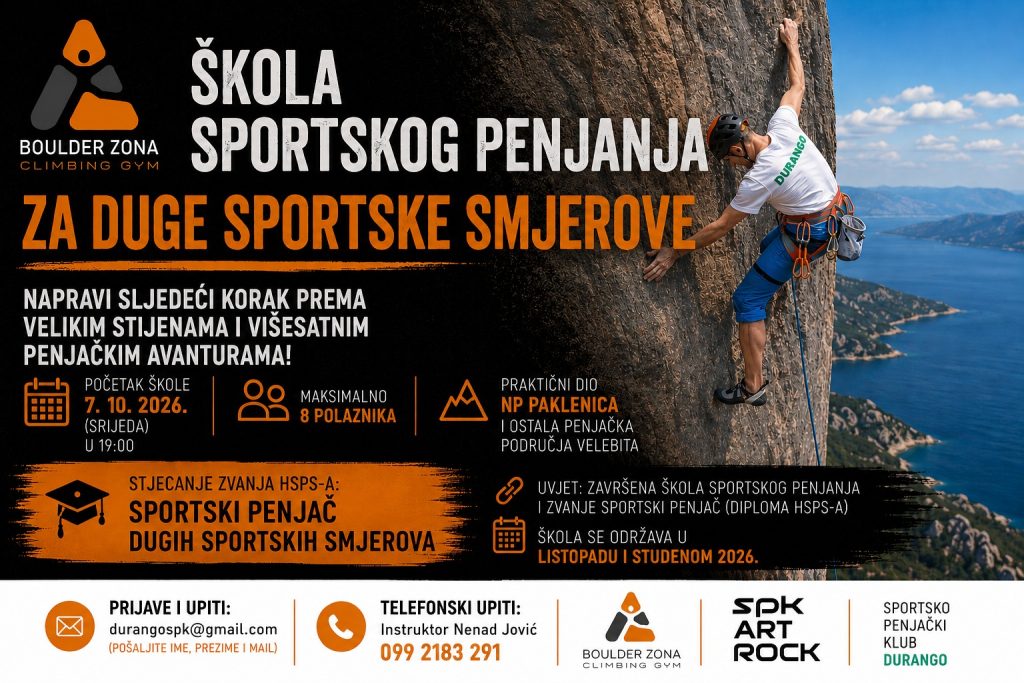 ŠKOLA SPORTSKOG PENJANJA ZA DUGE SPORTSKE SMJEROVE